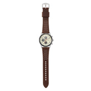  Shop Authentic Fossil Sport Tourer Chronograph White Dial Brown Leather Strap Watch for Men - FS6042 - Luxxuri