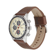  Shop Authentic Fossil Sport Tourer Chronograph White Dial Brown Leather Strap Watch for Men - FS6042 - Luxxuri