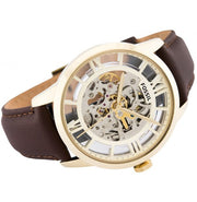  Shop Authentic Fossil Townsman Automatic Skeleton Gold Dial Brown Leather Strap Watch for Men - ME3043 - Luxxuri