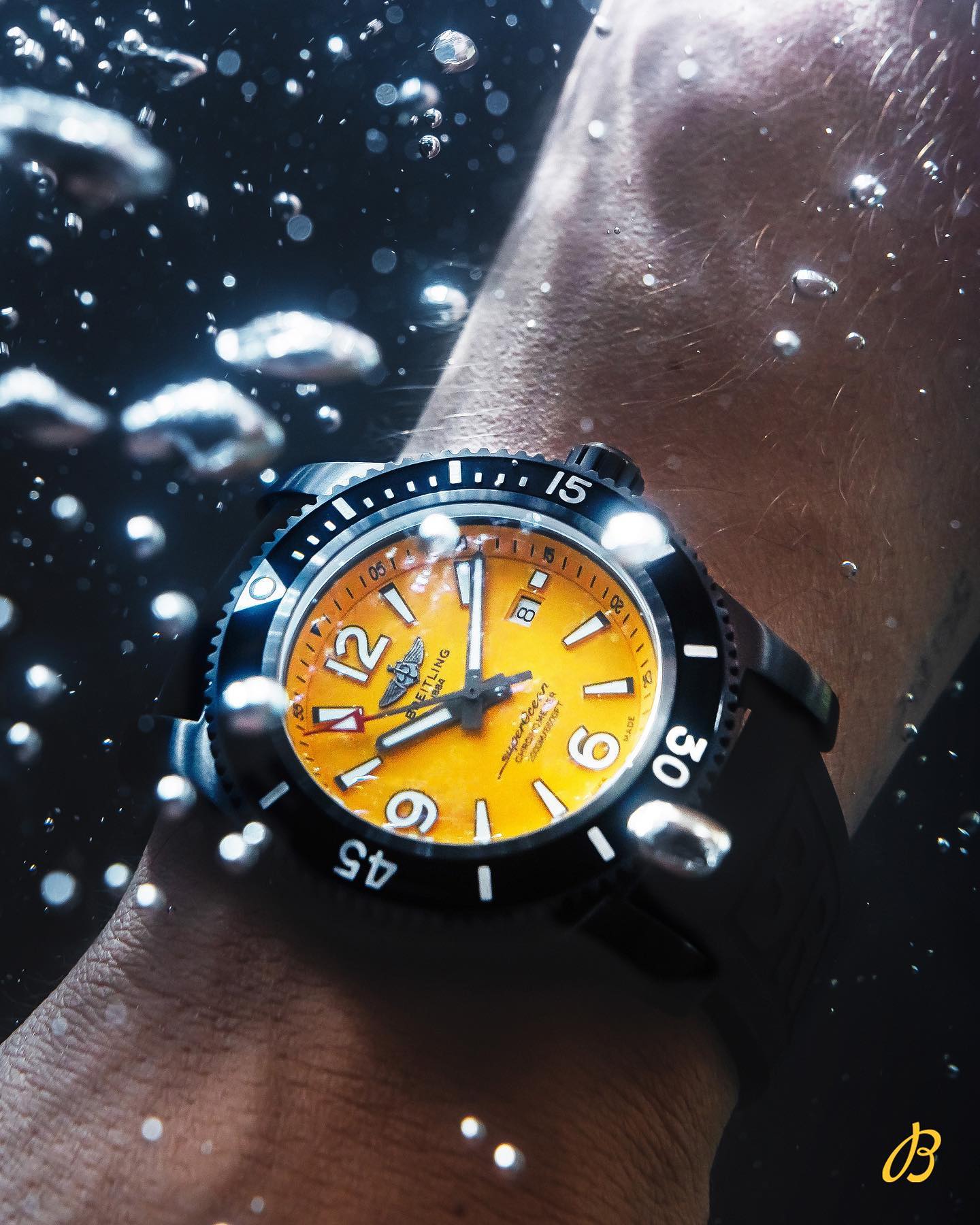  Shop Authentic Breitling Superocean Automatic 46mm Yellow Dial Black Rubber Strap Watch for Men - M17368D71I1S1 - Luxxuri