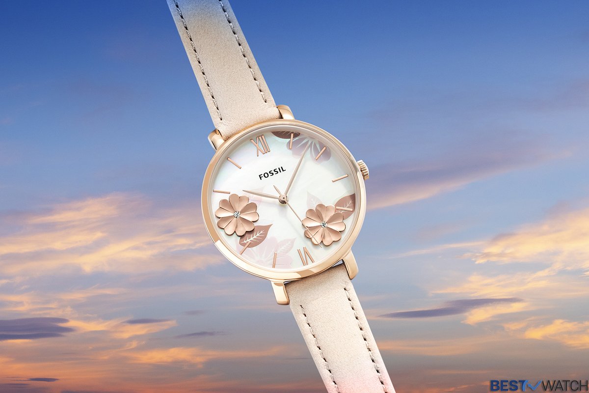  Shop Authentic Fossil Jacqueline Three Hand Mother of Pearl Dial Pink Leather Strap Watch for Women - ES4671 - Luxxuri