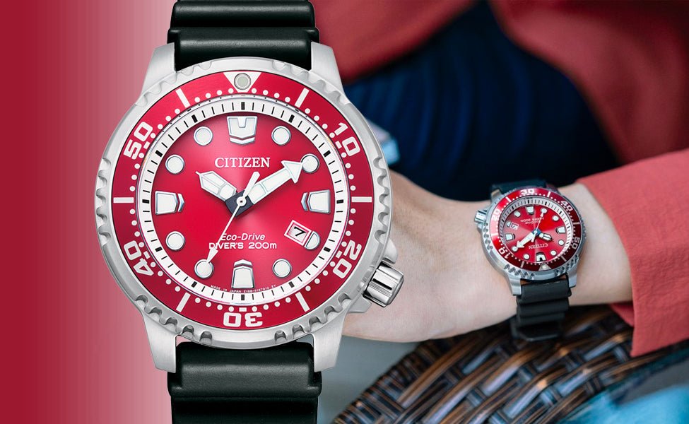  Shop Authentic Citizen Eco Drive Promaster Marine Red Dial Black Rubber Strap Watch For Men - BN0159-15X - Luxxuri