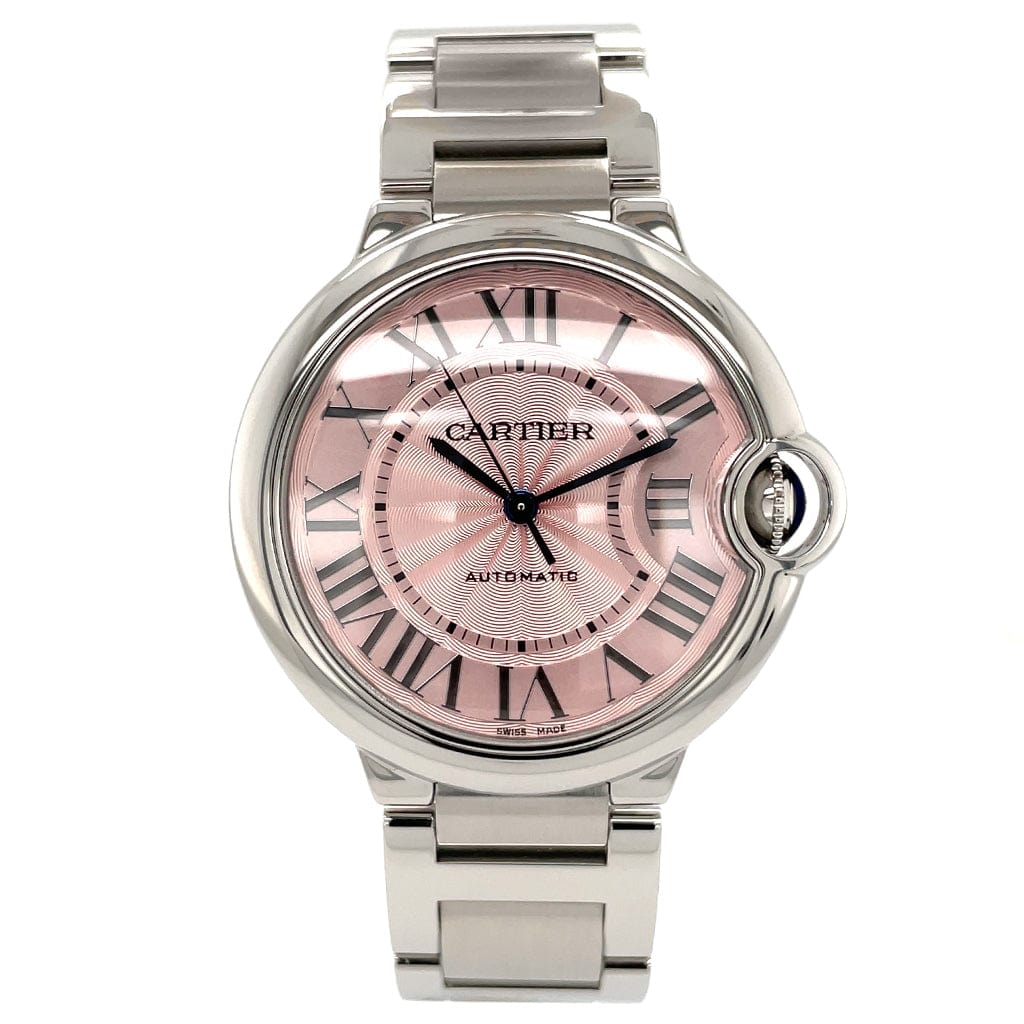  Shop Authentic Cartier Ballon Bleu De Cartier Pink Dial Silver Steel Strap Watch for Women - W6920041 - Luxxuri
