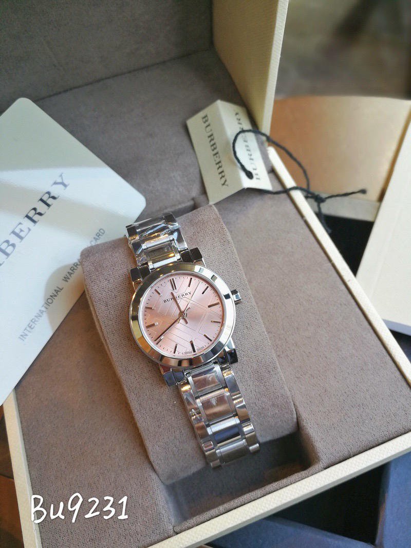  Shop Authentic Burberry The City Diamonds Pink Dial Silver Steel Strap Watch for Women - BU9231 - Luxxuri