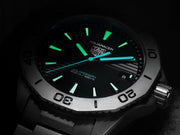  Shop Authentic Tag Heuer Aquaracer Professional 200 Solargraph Quartz Black Dial Silver Steel Strap Watch for Men - WBP1180.BF0000 - Luxxuri