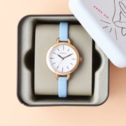  Shop Authentic Fossil Classic White Dial Blue Leather Strap Watch for Women - BQ3327 - Luxxuri