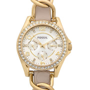  Shop Authentic Fossil Riley White Dial Beige Leather Strap Watch for Women - ES3465 - Luxxuri