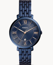  Shop Authentic Fossil Jacqueline Blue Dial Blue Steel Strap Watch for Women - ES4094 - Luxxuri