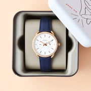  Shop Authentic Fossil Tailor White Dial Blue Leather Strap Watch for Women - ES4394 - Luxxuri