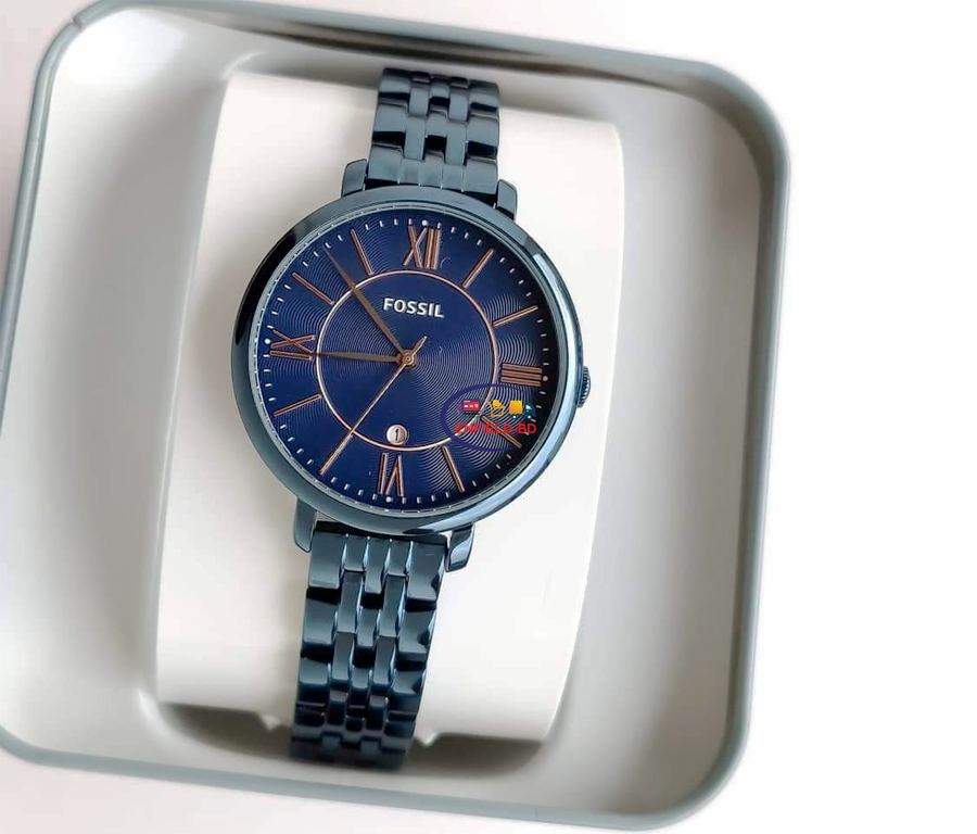  Shop Authentic Fossil Jacqueline Blue Dial Blue Steel Strap Watch for Women - ES4094 - Luxxuri