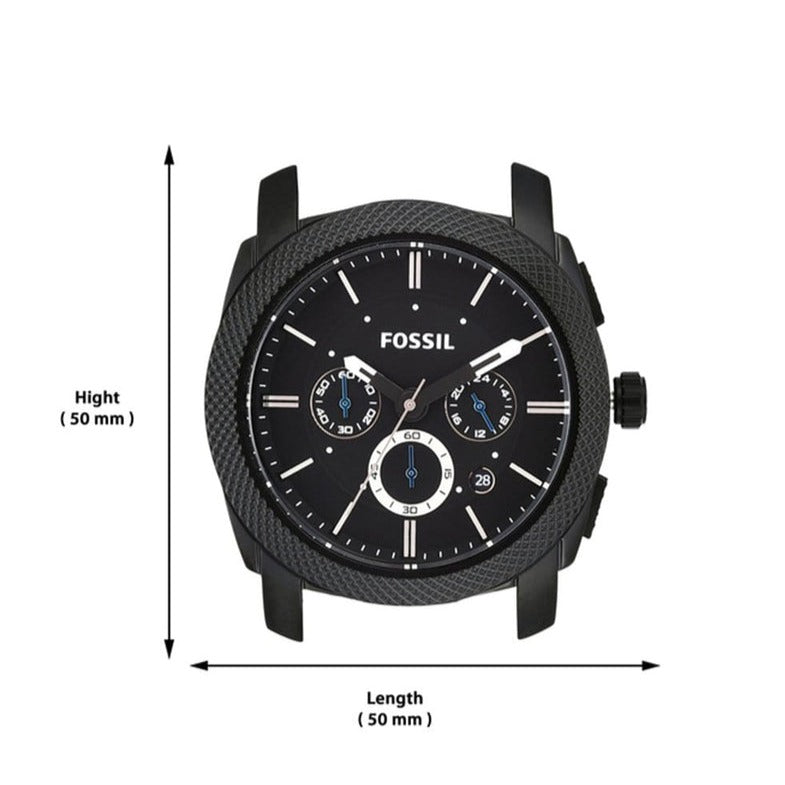  Shop Authentic Fossil Machine Chronograph Black Dial Black Silicone Strap Watch for Men - FS4487 - Luxxuri