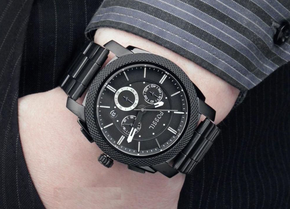  Shop Authentic Fossil Machine Chronograph Black Dial Black Steel Strap Watch for Men - FS4552 - Luxxuri