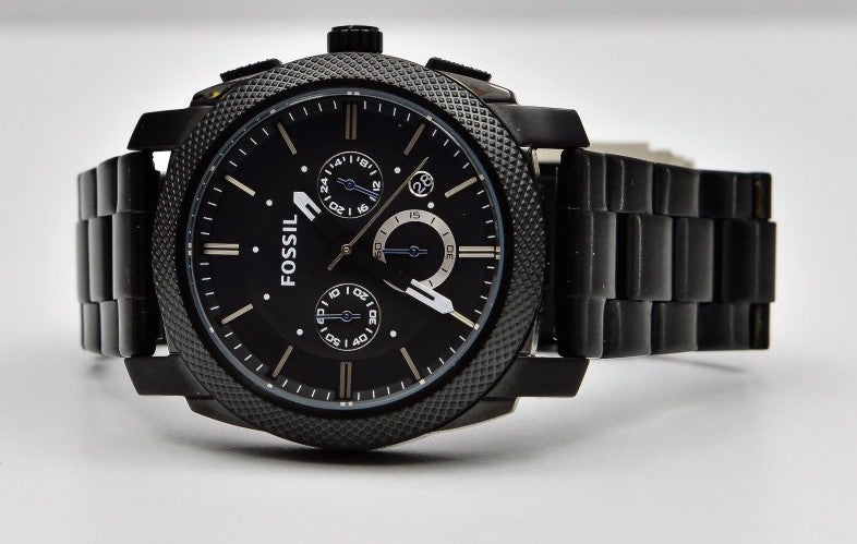  Shop Authentic Fossil Machine Chronograph Black Dial Black Steel Strap Watch for Men - FS4552 - Luxxuri