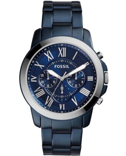 Shop Authentic Fossil Grant Chronograph Blue Dial Blue Steel Strap Watch for Men - FS5230 - Luxxuri