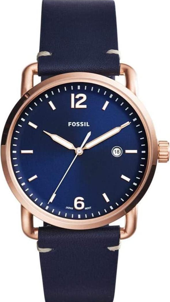  Shop Authentic Fossil The Commuter Blue Dial Blue Leather Strap Watch for Men - FS5274 - Luxxuri