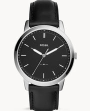  Shop Authentic Fossil The Minimalist Three Hand Black Dial Black Leather Strap Watch for Men - FS5398 - Luxxuri