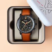  Shop Authentic Fossil Goodwin Luggage Chronograph Black Dial Brown Leather Strap Watch for Men - FS5501 - Luxxuri