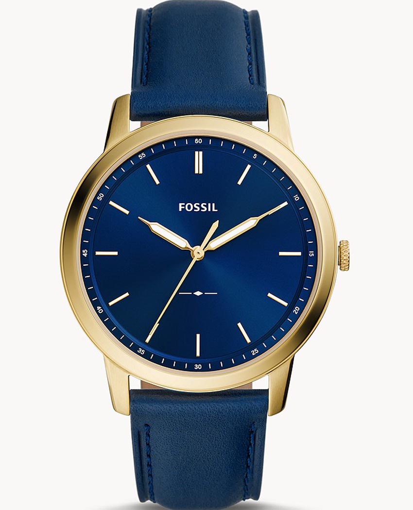  Shop Authentic Fossil The Minimalist 3H Analog Blue Dial Blue Leather Strap Watch for Men - FS5789 - Luxxuri