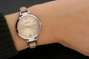  Shop Authentic Fossil Georgia Bone Grey Dial Beige Leather Strap Watch for Women - ES2830 - Luxxuri
