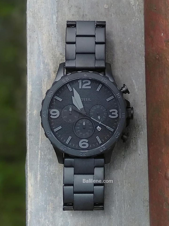  Shop Authentic Fossil Nate Chronograph Black Dial Black Steel Strap Watch for Men - JR1401 - Luxxuri