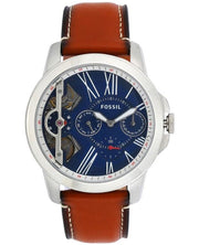  Shop Authentic Fossil Grant Twist Multifunction Blue Dial Brown Leather Strap Watch for Men - ME1161 - Luxxuri