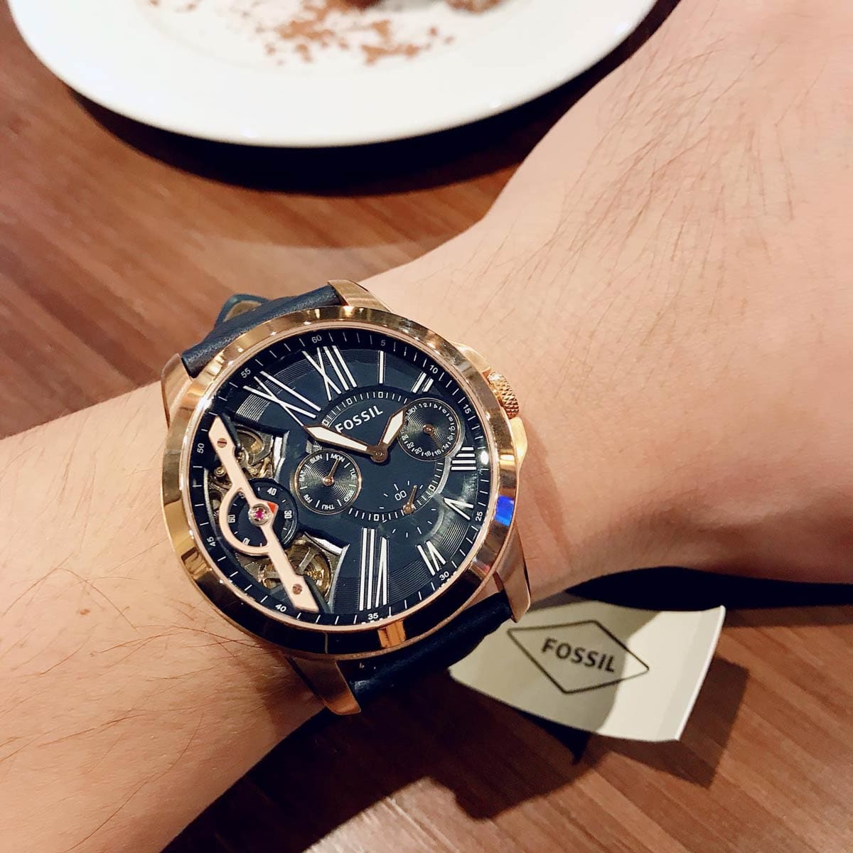  Shop Authentic Fossil Grant Twist Multifunction Blue Dial Blue Leather Strap Watch for Men - ME1162 - Luxxuri