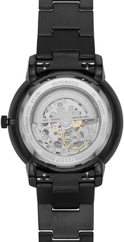  Shop Authentic Fossil Neutra Automatic Skeleton Black Dial Black Steel Strap Watch for Men - ME3183 - Luxxuri