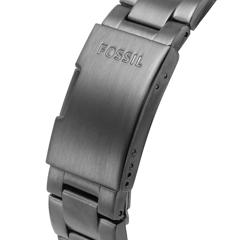  Shop Authentic Fossil FB-01 Automatic Skeleton Black Dial Grey Steel Strap Watch for Men - ME3201 - Luxxuri