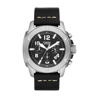 Shop Authentic Fossil Modern Machine Chronograph Black Dial Black Leather Strap Watch for Men - FS4928 - Luxxuri