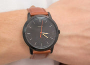  Shop Authentic Fossil The Minimalist Black Dial Brown Leather Strap Watch for Men - FS5305 - Luxxuri