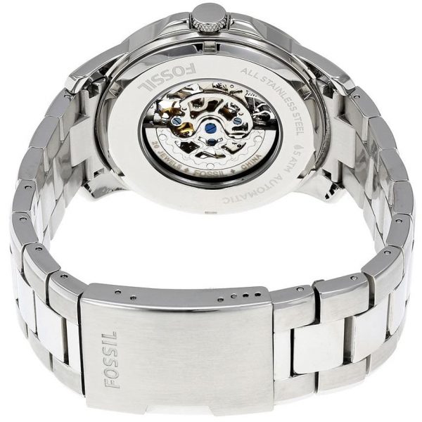  Shop Authentic Fossil Grant Skeleton Black Dial Silver Steel Strap Watch for Men - ME3055 - Luxxuri