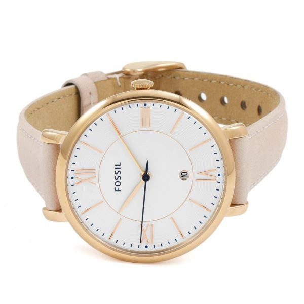  Shop Authentic Fossil Jacqueline White Dial Pink Leather Strap Watch for Women - ES3988 - Luxxuri