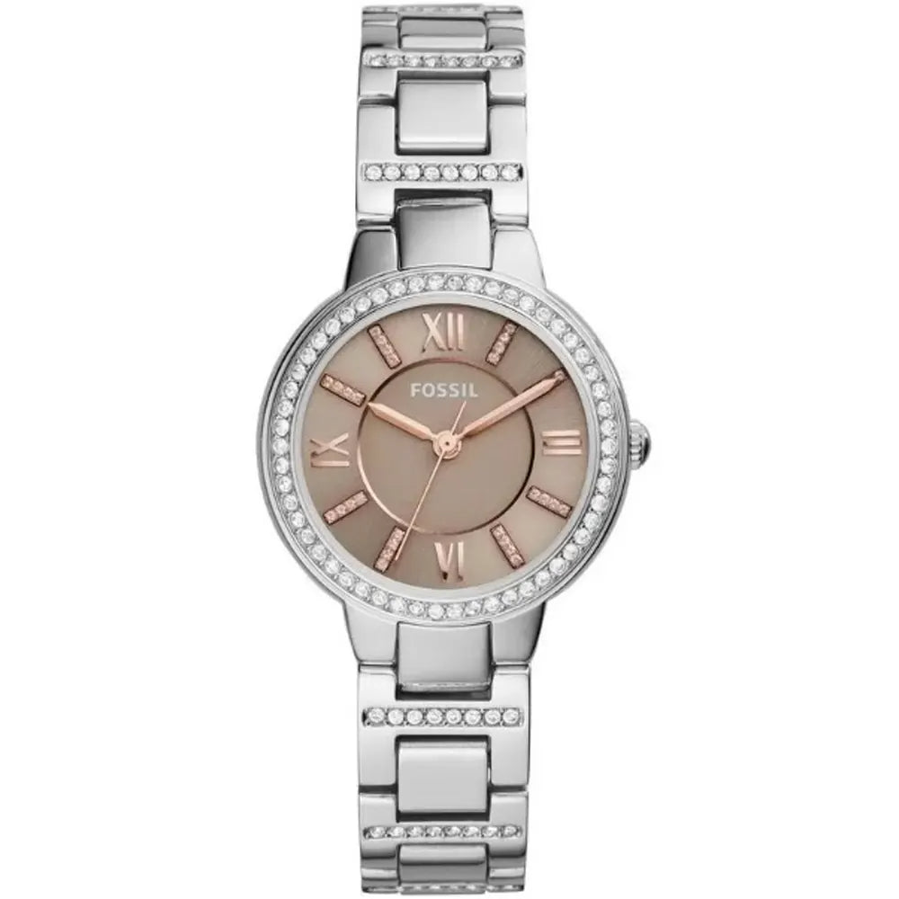  Shop Authentic Fossil Virginia Taupe Dial Silver Steel Strap Watch for Women - ES4147 - Luxxuri