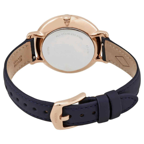  Shop Authentic Fossil Jacqueline Blue Dial Blue Leather Strap Watch for Women - ES4673 - Luxxuri