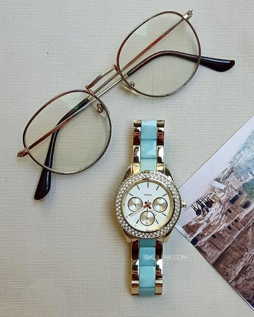  Shop Authentic Fossil Stella Multifunction Gold Dial Two Tone Steel Strap Watch for Women - ES4757 - Luxxuri
