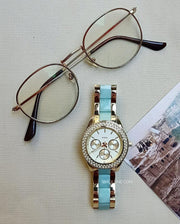  Shop Authentic Fossil Stella Multifunction Gold Dial Two Tone Steel Strap Watch for Women - ES4757 - Luxxuri