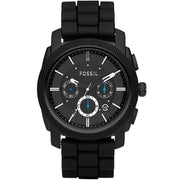  Shop Authentic Fossil Machine Chronograph Black Dial Black Silicone Strap Watch for Men - FS4487 - Luxxuri