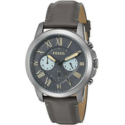  Shop Authentic Fossil Grant Chronograph Gunmetal Grey Dial Grey Leather Strap Watch for Men - FS5183 - Luxxuri