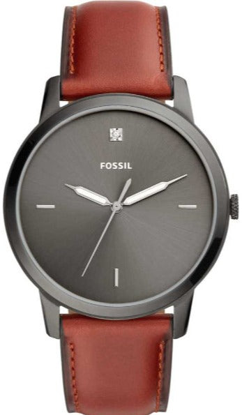  Shop Authentic Fossil The Minimalist 3H Grey Dial Brown Leather Strap Watch for Men - FS5479 - Luxxuri