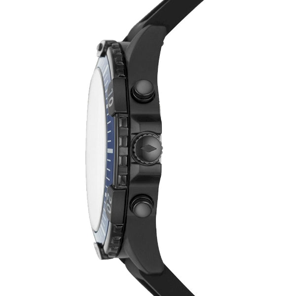  Shop Authentic Fossil Garrett Chronograph Blue Dial Black Rubber Strap Watch for Men - FS5695 - Luxxuri
