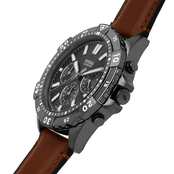  Shop Authentic Fossil Garrett Chronograph Grey Dial Brown Leather Strap Watch for Men - FS5770 - Luxxuri