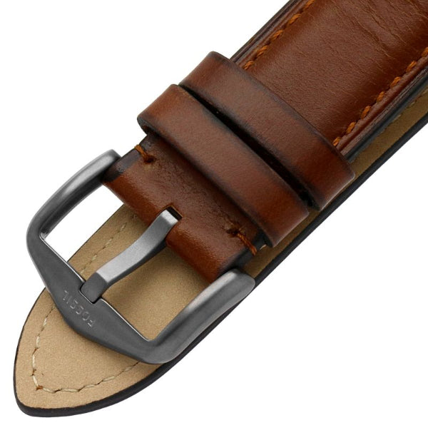  Shop Authentic Fossil Garrett Chronograph Grey Dial Brown Leather Strap Watch for Men - FS5770 - Luxxuri