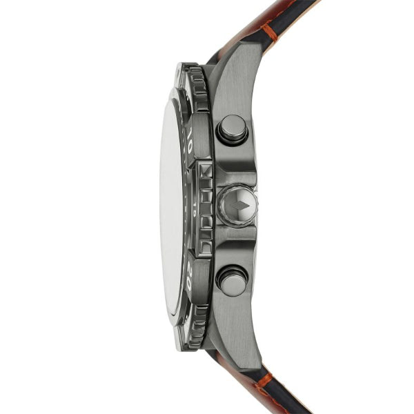  Shop Authentic Fossil Garrett Chronograph Grey Dial Brown Leather Strap Watch for Men - FS5770 - Luxxuri