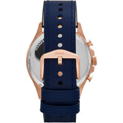  Shop Authentic Fossil Forrester Chronograph Blue Dial Blue Leather Strap Watch for Men - FS5814 - Luxxuri