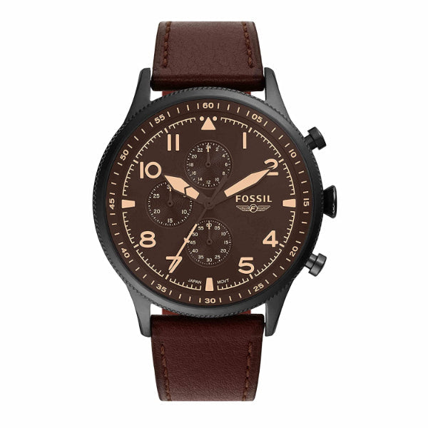  Shop Authentic Fossil Retro Pilot Chronograph Brown Dial Brown Leather Strap Watch for Men - FS5833 - Luxxuri
