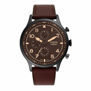  Shop Authentic Fossil Retro Pilot Chronograph Brown Dial Brown Leather Strap Watch for Men - FS5833 - Luxxuri