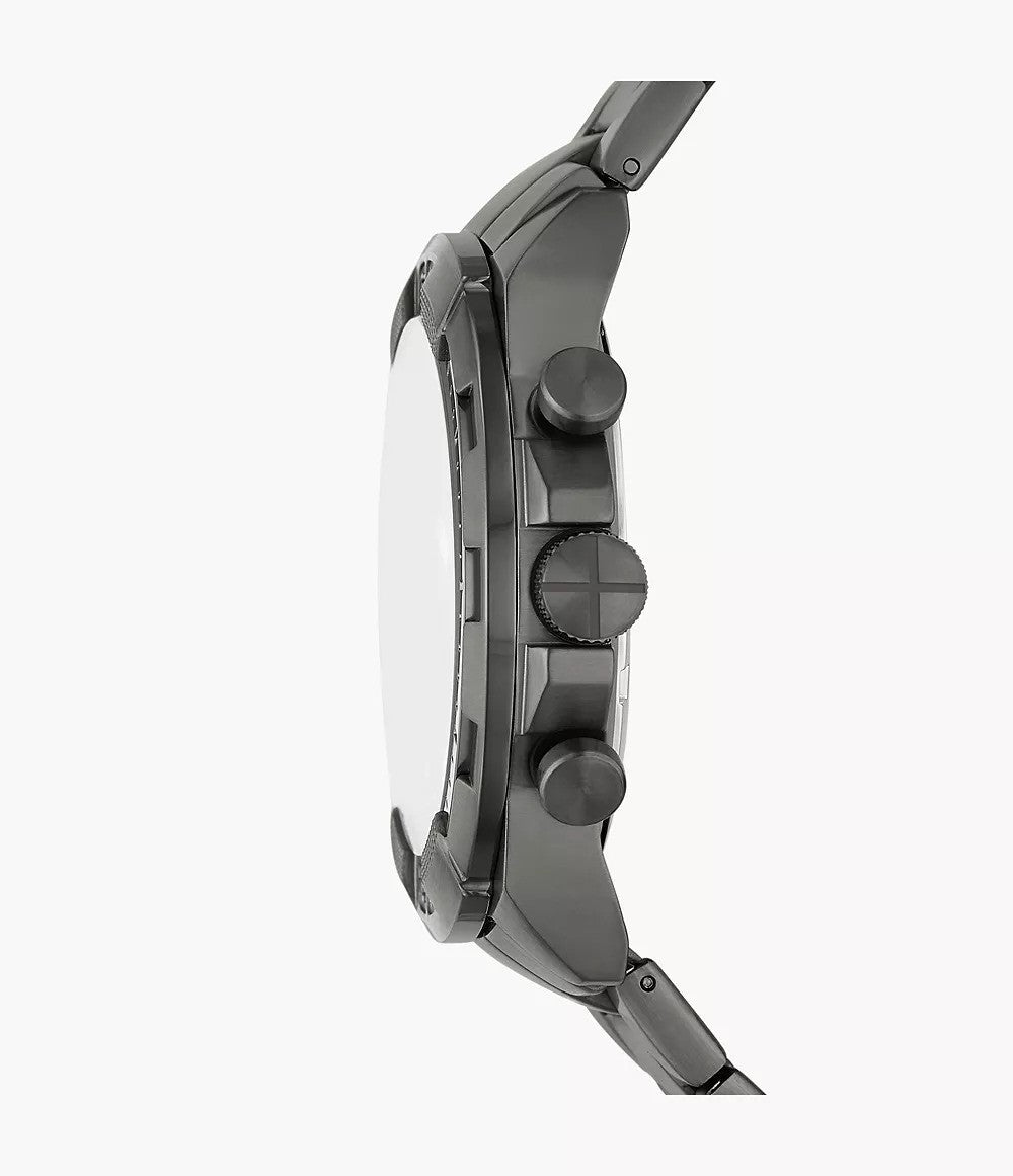  Shop Authentic Fossil Bronson Chronograph Black Dial Grey Steel Strap Watch for Men - FS5852 - Luxxuri
