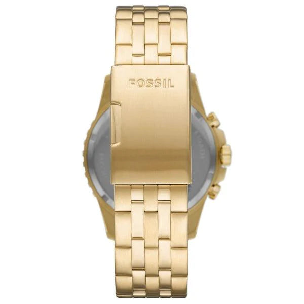  Shop Authentic Fossil FB-01 Chronograph Black Dial Gold Steel Strap Watch for Men - FS5836 - Luxxuri