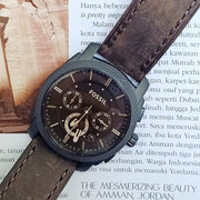  Shop Authentic Fossil Machine Flight Chronograph Brown Dial Brown Leather Strap Watch for Men - FS4656 - Luxxuri