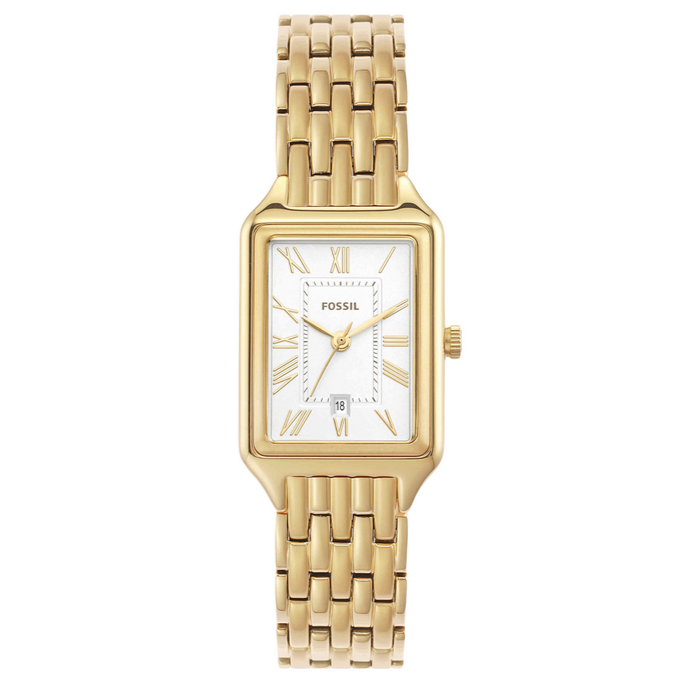  Shop Authentic Fossil Raquel Three Hand Date White Dial Gold Steel Strap Watch For Women - ES5220 - Luxxuri
